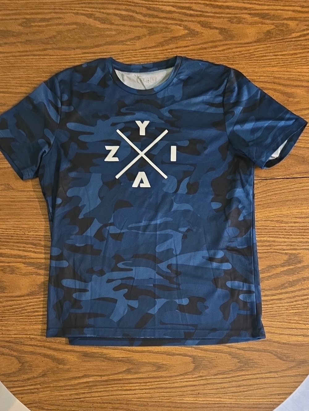 ZYIA Women's Blue Camo Logo Tee